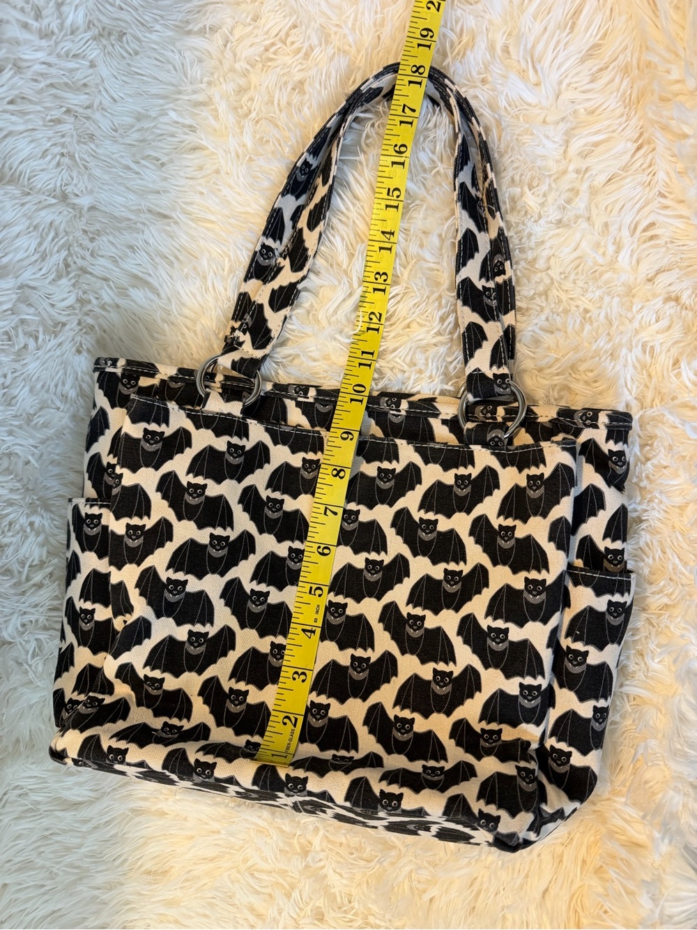 Bungalow 360 Bat/Black & White Patterned Tote with Matching Wristlet - Picture 4 of 11